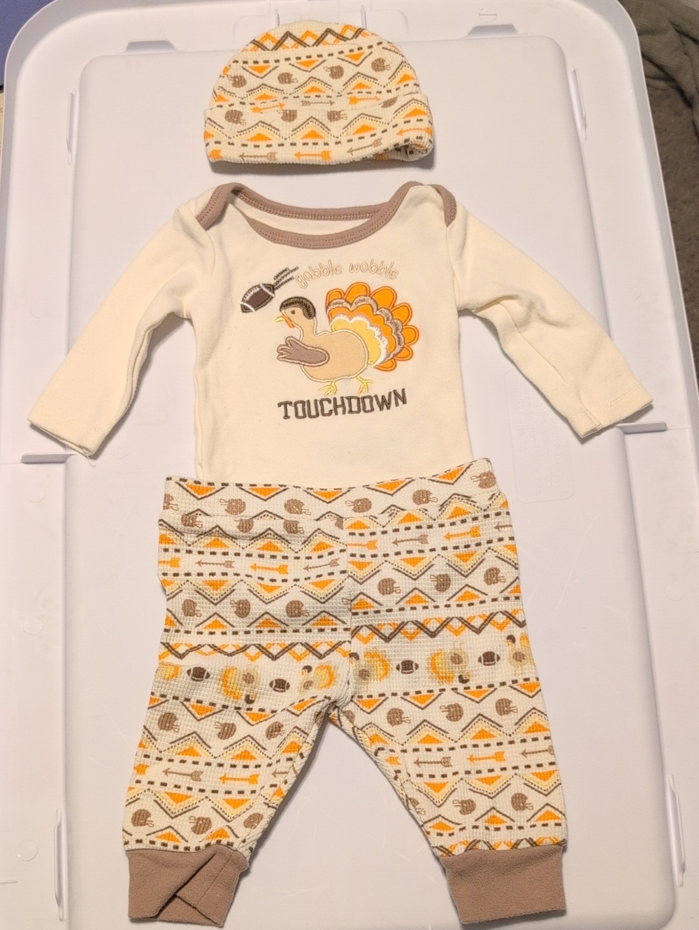 Baby Starters Cream, Brown & Yellow Baby 3-Piece Turkey Set
